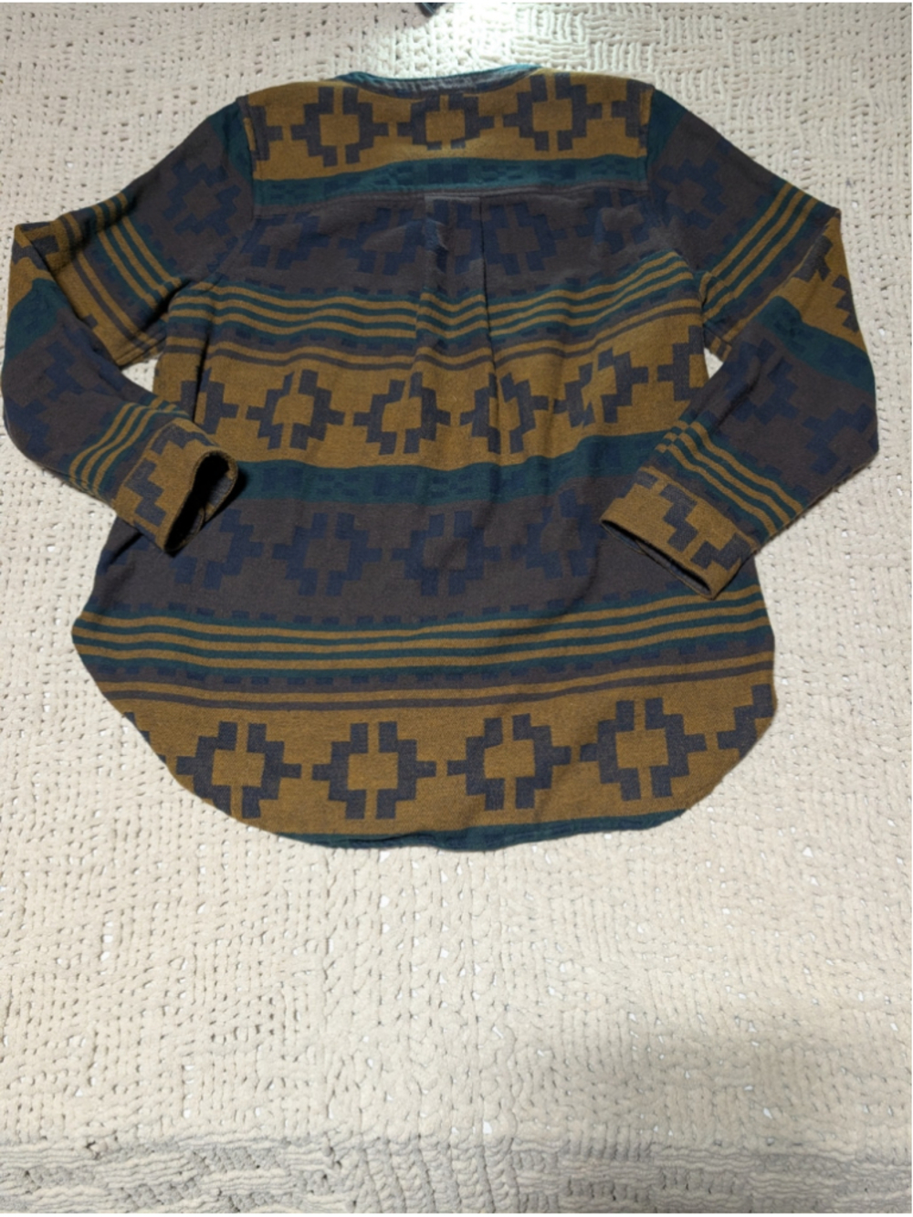 750 - L.L.Bean Signature geometric button front tunic shirt , women’s size Small - Picture 5 of 9